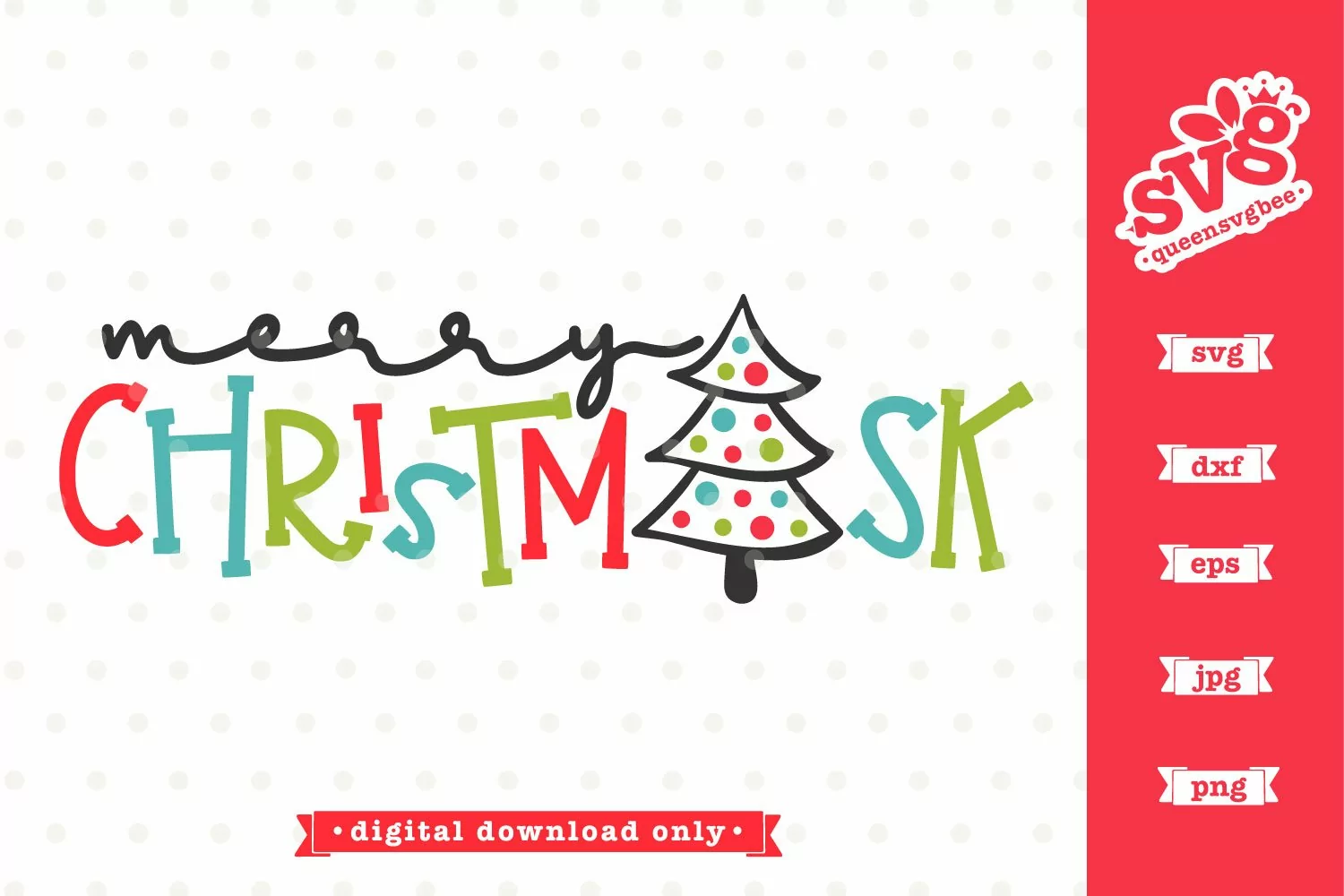 Merry Christmas SVG Design | Christmas Mask SVG file product image 1