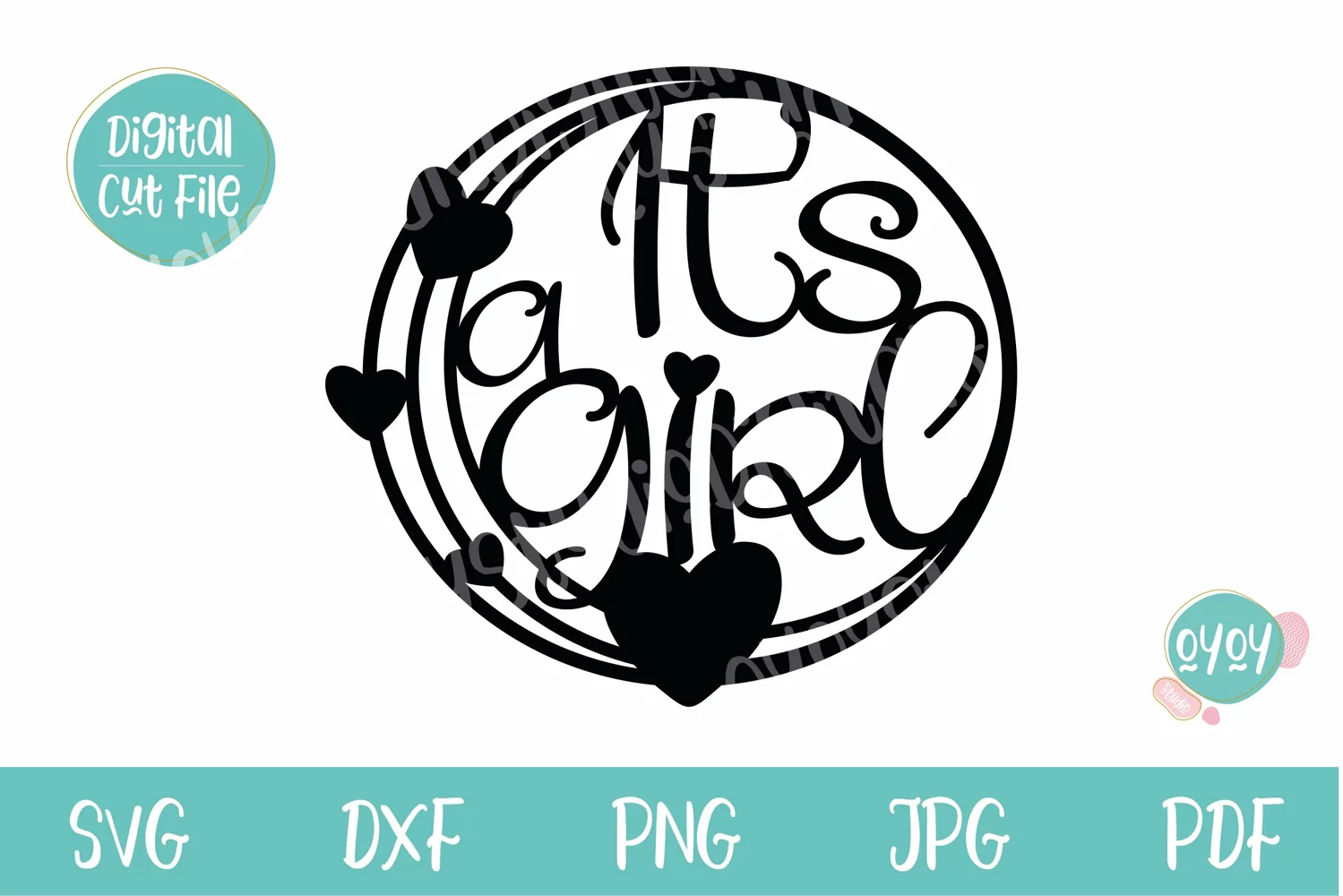 It's a Girl Cake Topper SVG | Baby Shower cut file product image 1