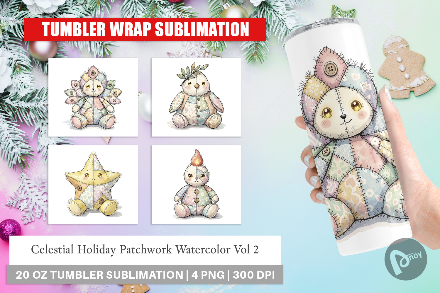 Celestial Holiday Patchwork Tumbler product image 1