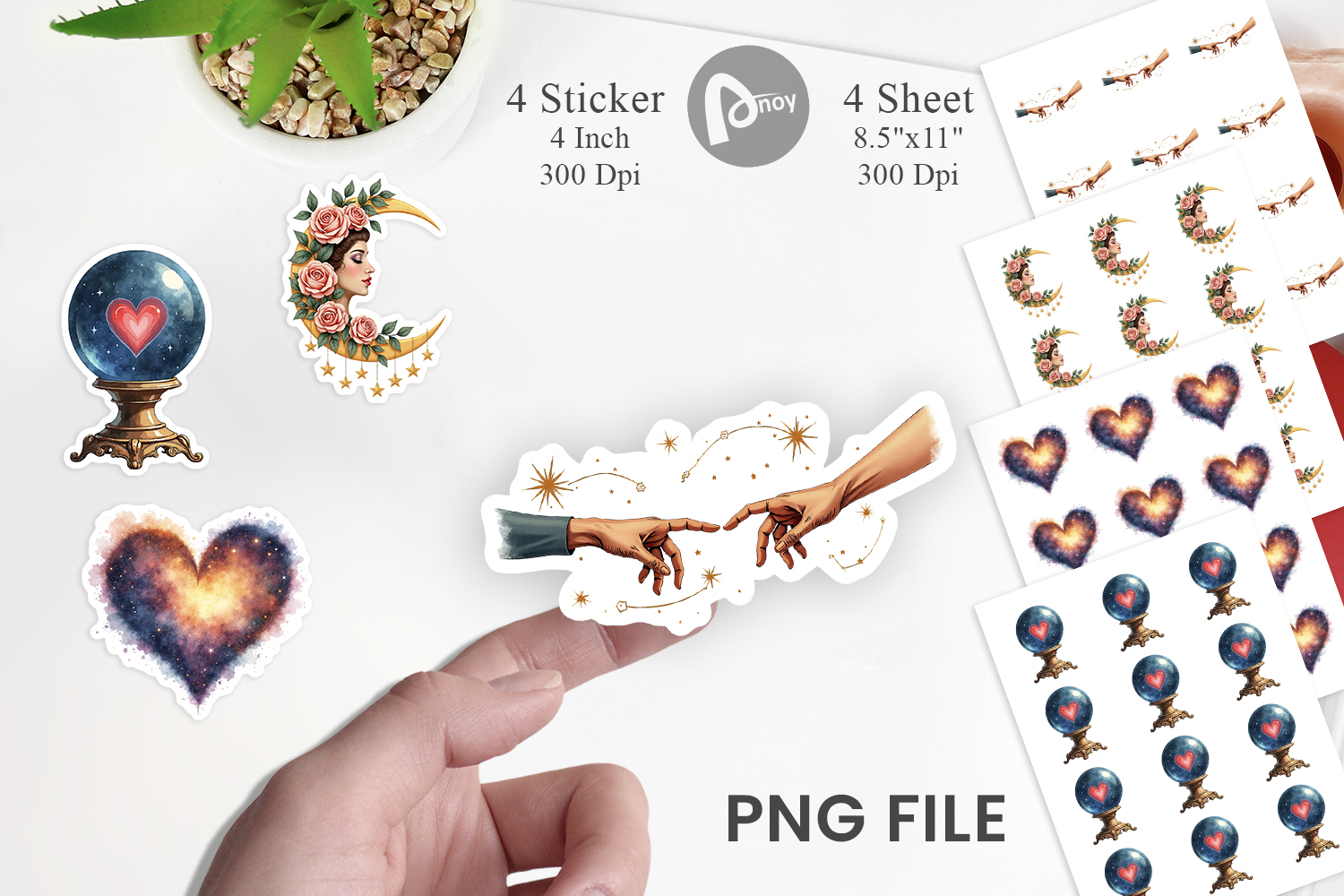 Celestial Vintage Valentine Sticker product image 1