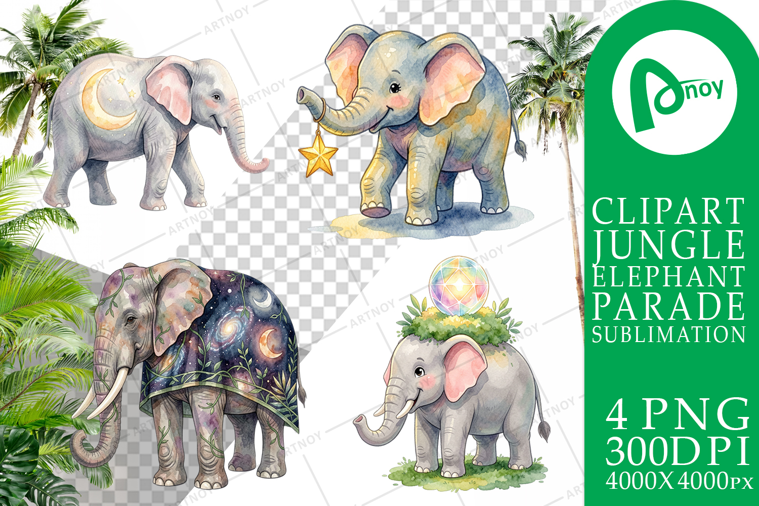 Celestial Night Elephant Sublimation product image 1