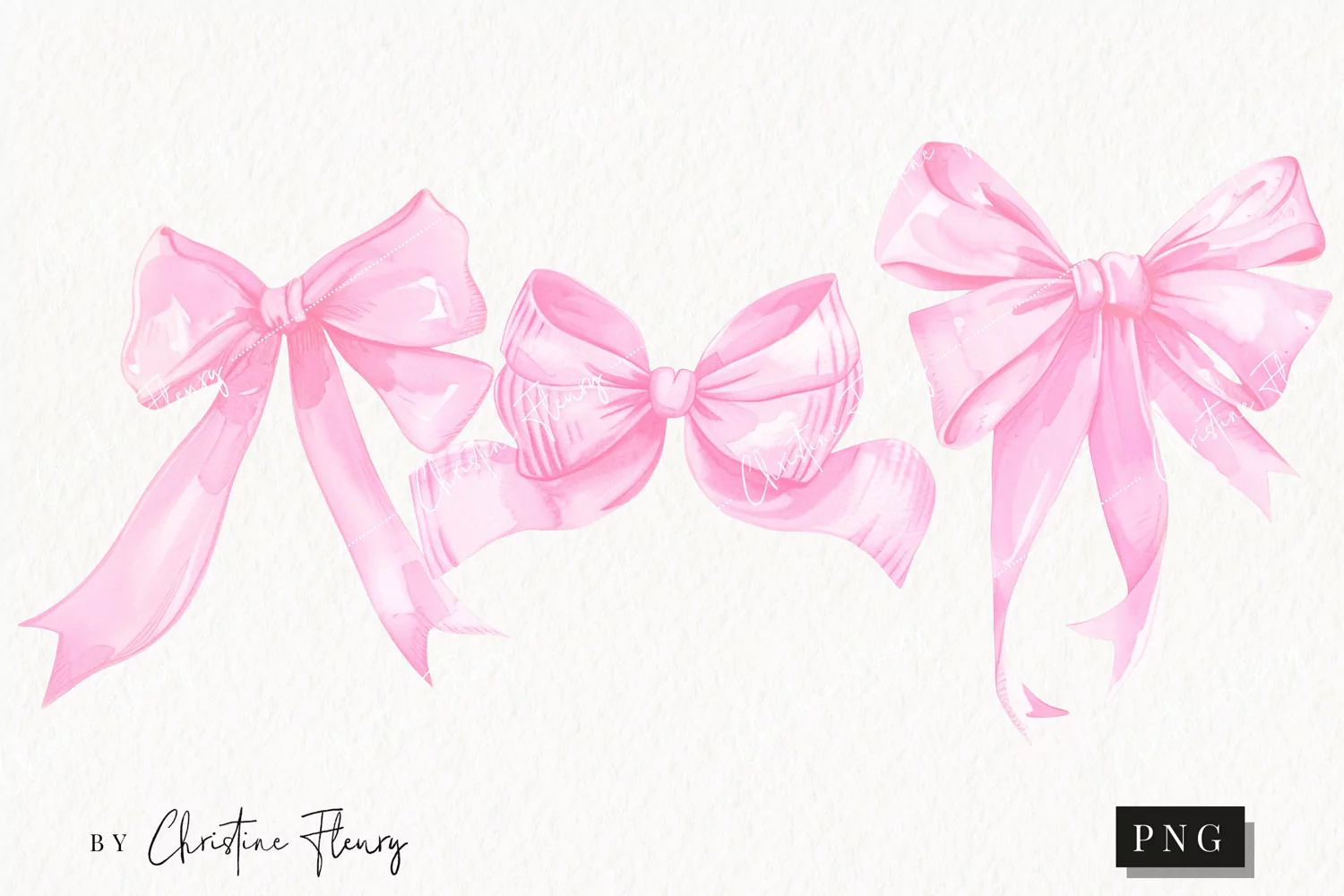 Baby Pink Coquette Bows | Girly PNG product image 1
