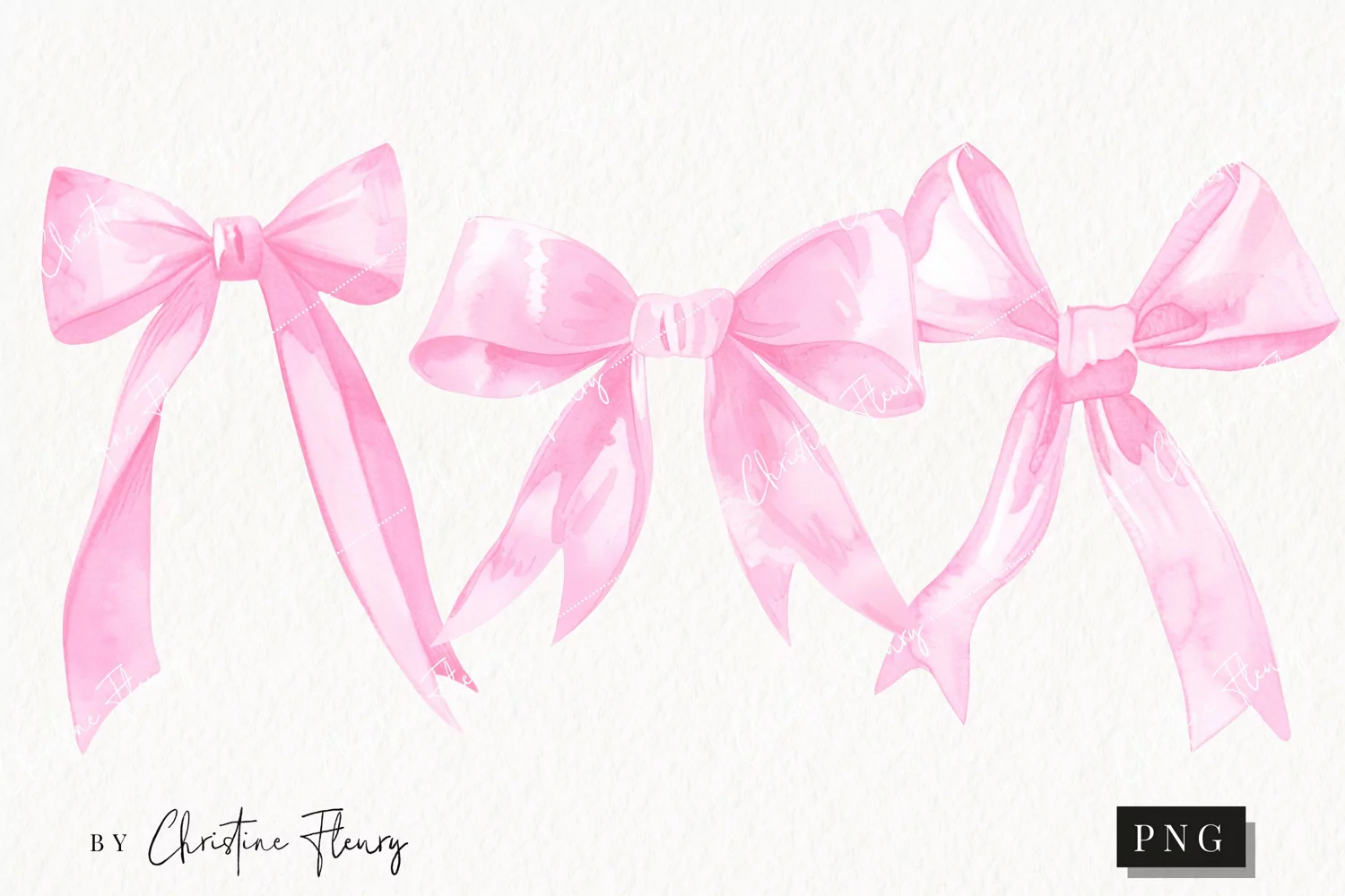 Baby Pink Coquette Bows | Girly PNG product image 1