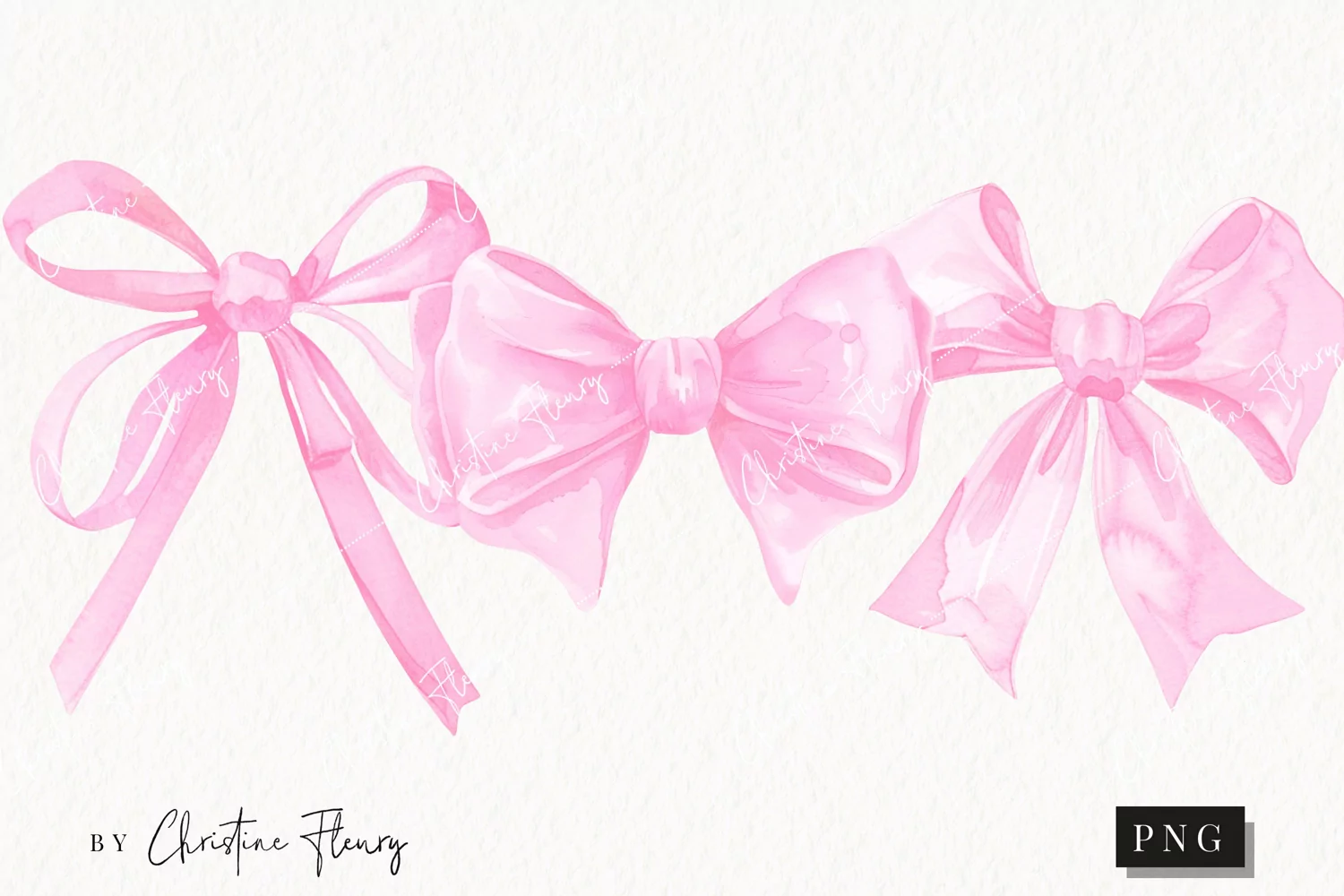 Baby Pink Coquette Bows | Girly PNG product image 1