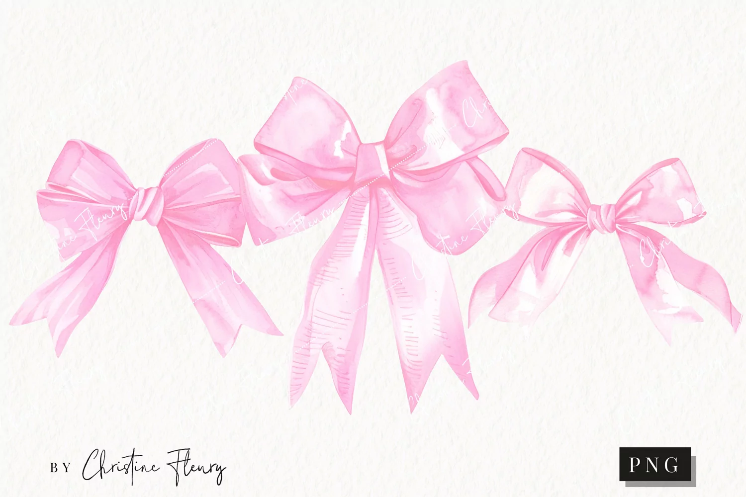 Baby Pink Coquette Bows | Girly PNG product image 1