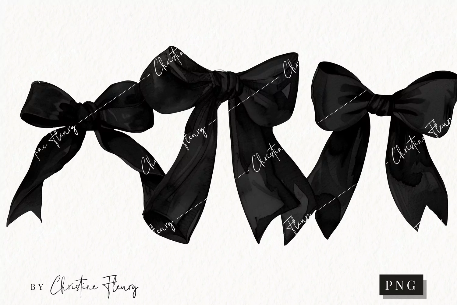 Black Coquette Bows | Goth PNG product image 1