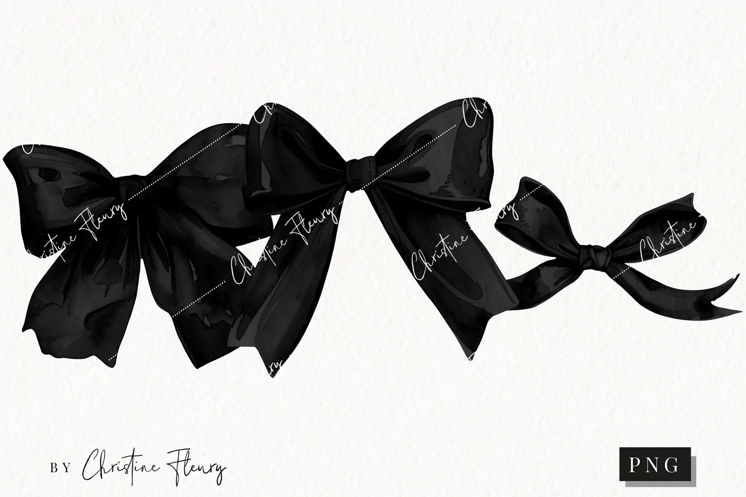 Black Coquette Bows | Goth PNG product image 1
