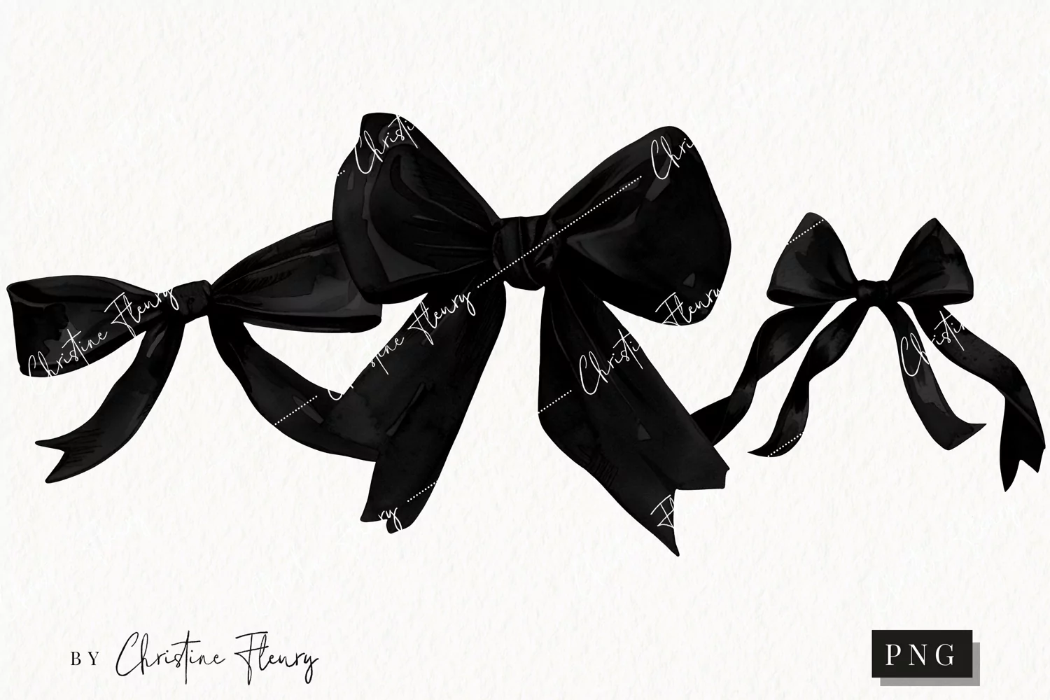 Black Coquette Bows | Goth PNG product image 1