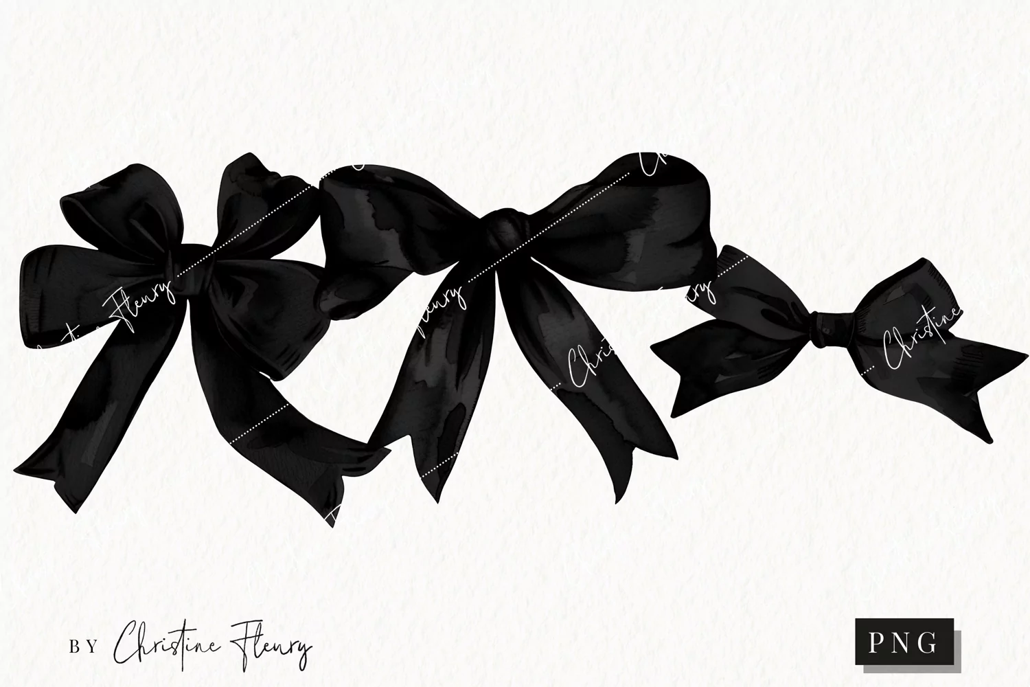 Black Coquette Bows | Goth PNG product image 1