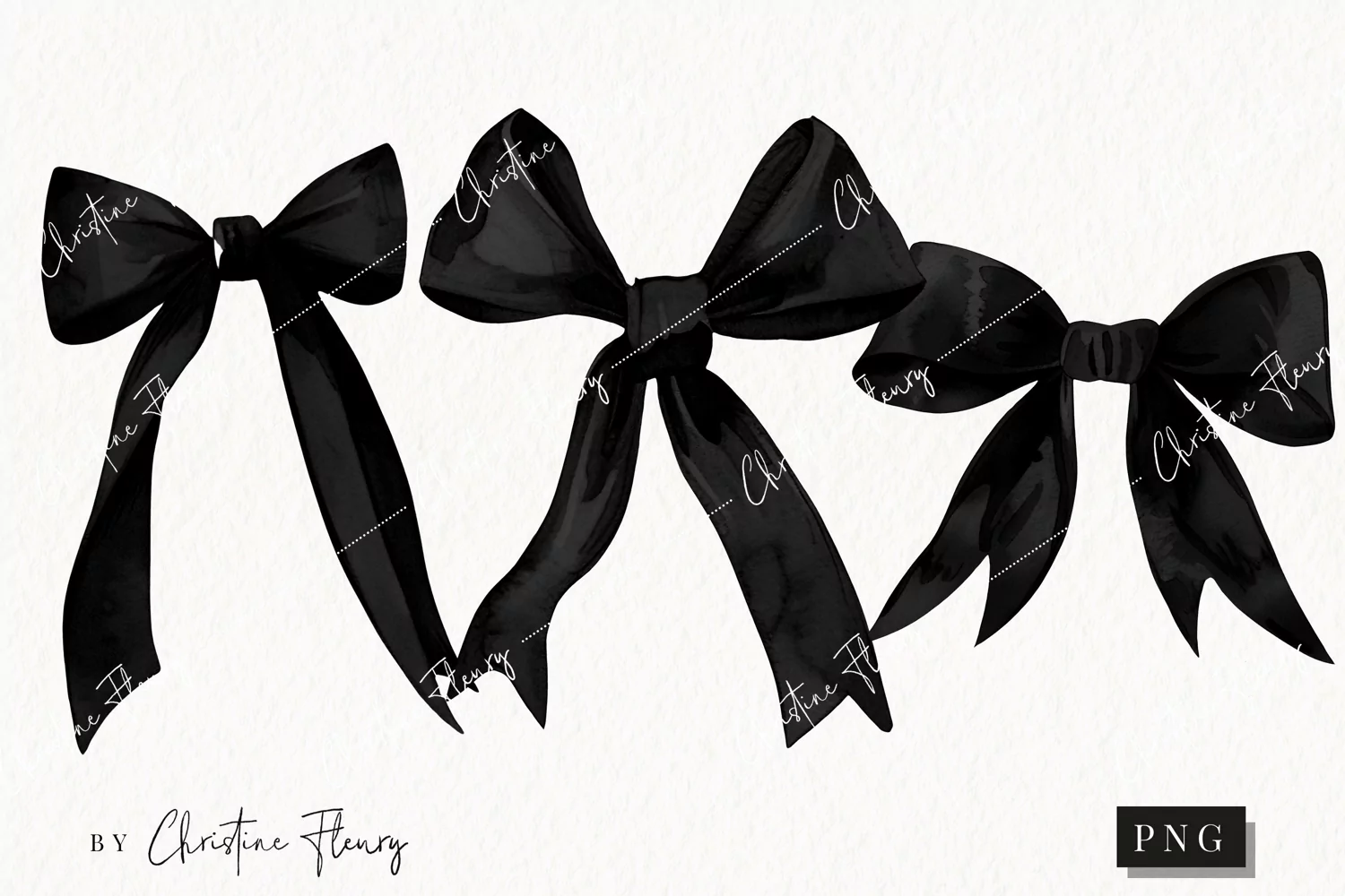 Black Coquette Bows | Goth PNG product image 1