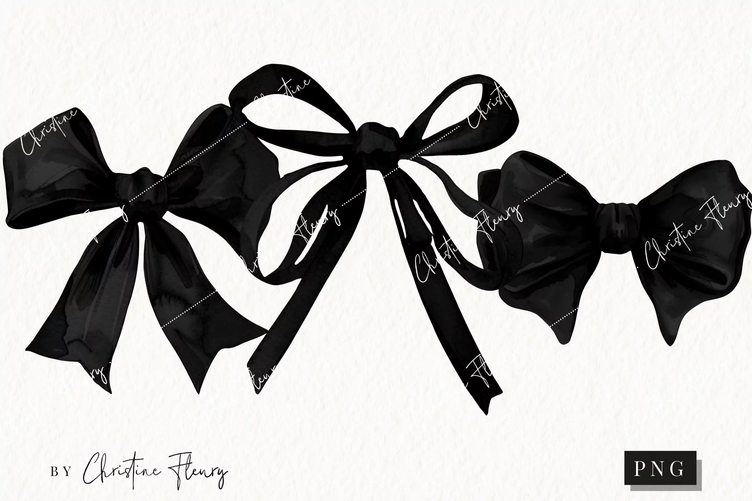 Black Coquette Bows | Goth PNG product image 1