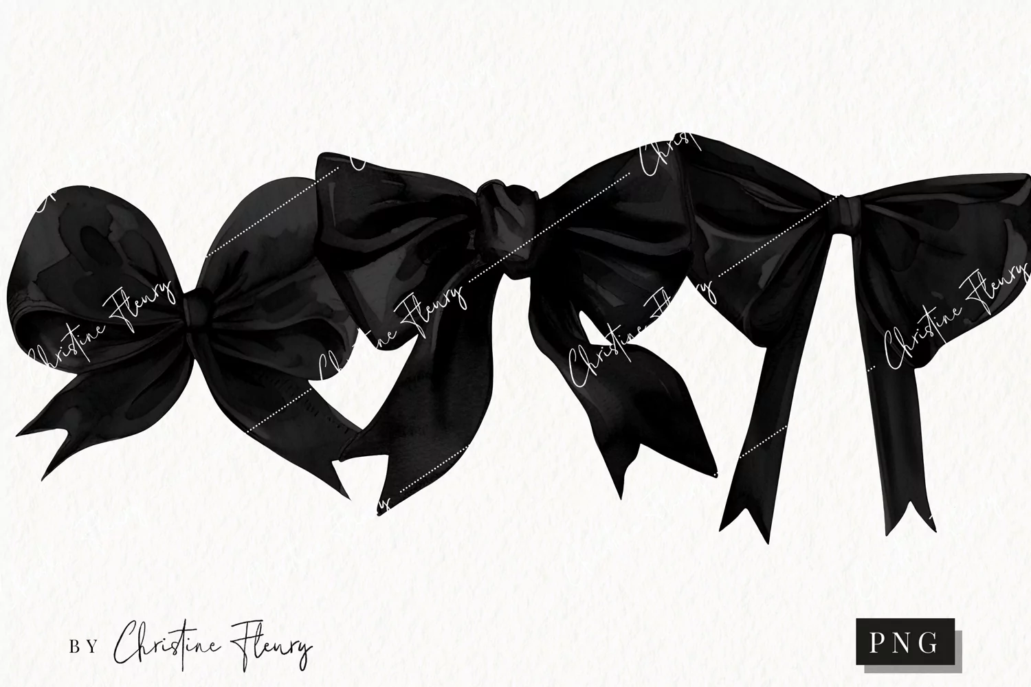 Black Coquette Bows | Goth PNG product image 1