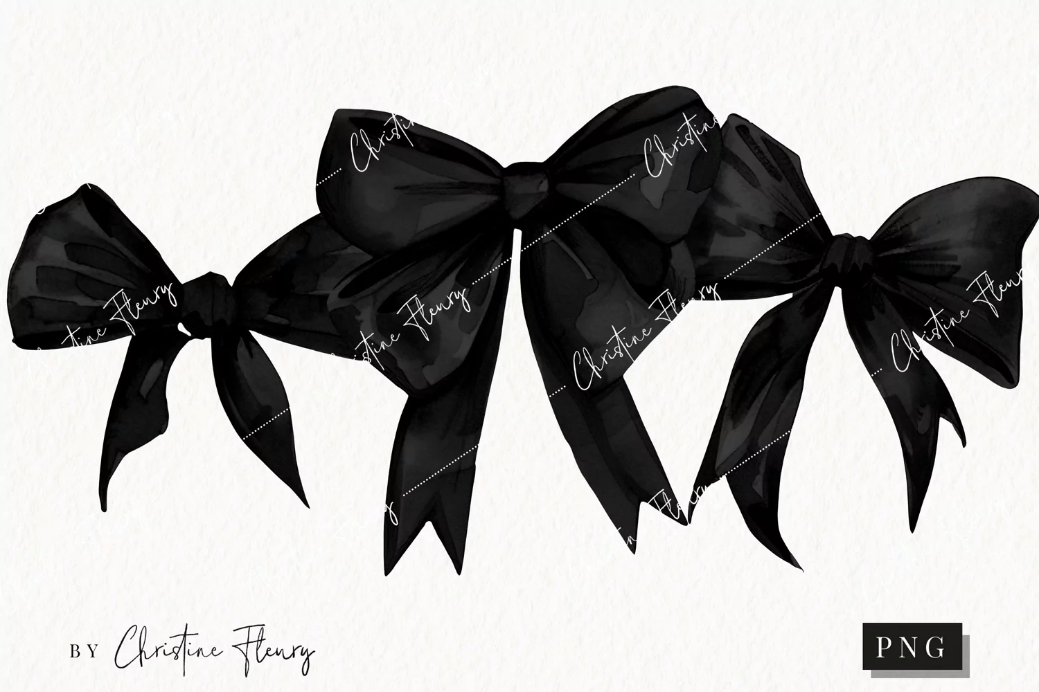 Black Coquette Bows | Goth PNG product image 1