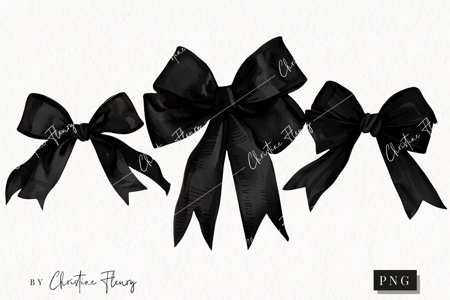 Black Coquette Bows | Goth PNG product image 1