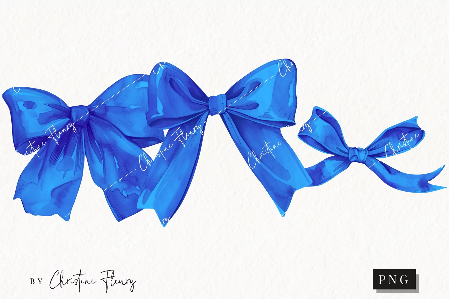 Blue Coquette Bows | Summer PNG product image 1