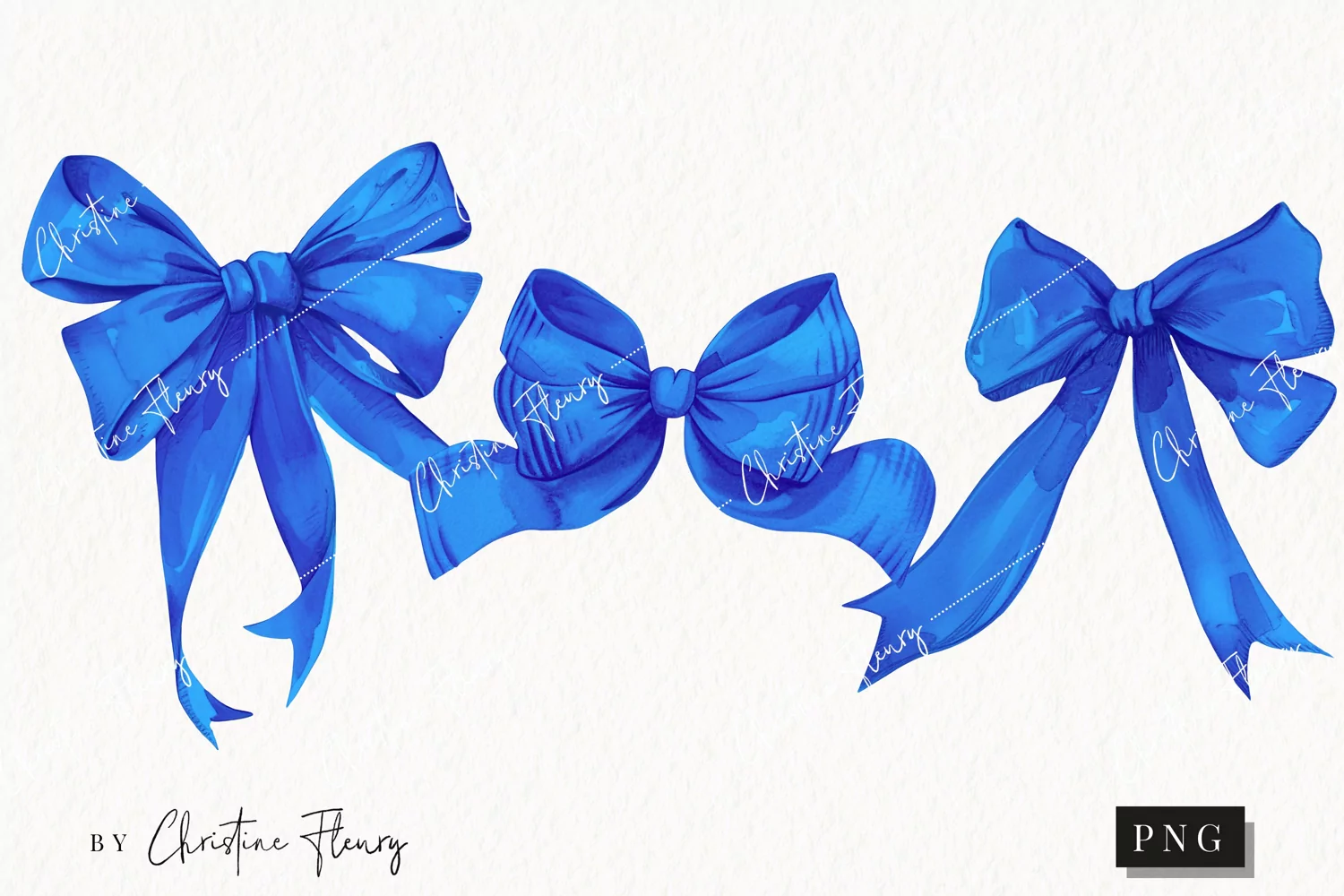 Blue Coquette Bows | Summer PNG product image 1