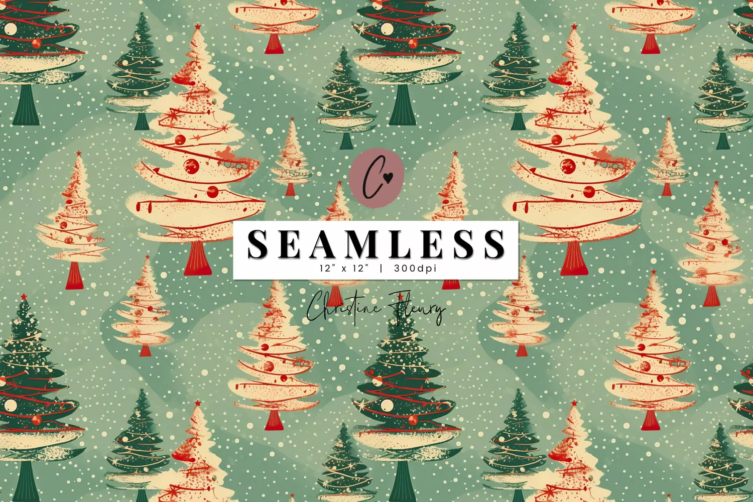 Seamless Vintage Christmas Background product image 1