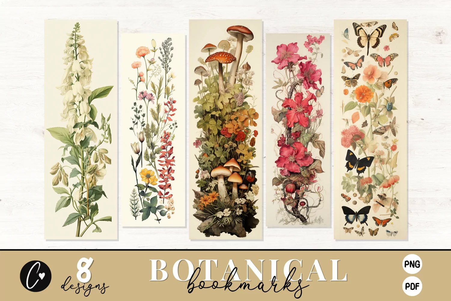 Vintage Botanical Printable Bookmark product image 1