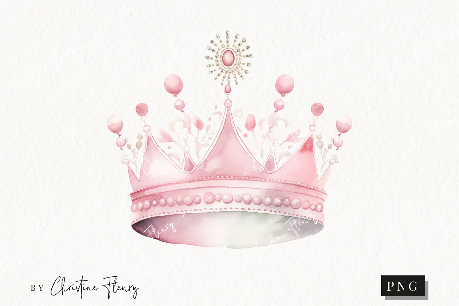 Watercolor Pink Crown Clipart | Princess Clipart product image 1