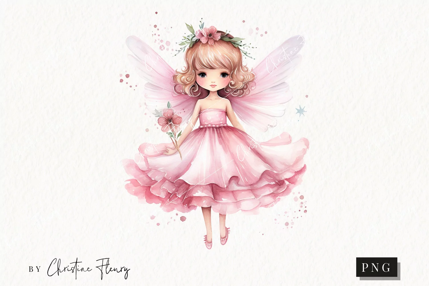 Watercolor Pink Fairy Clipart | Magic Clipart product image 1