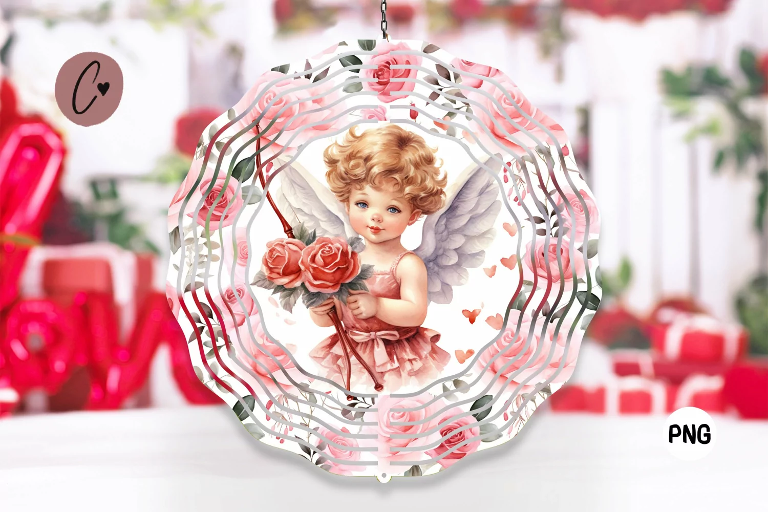 Valentines Cupid Wind Spinner | Valentine Sublimation product image 1