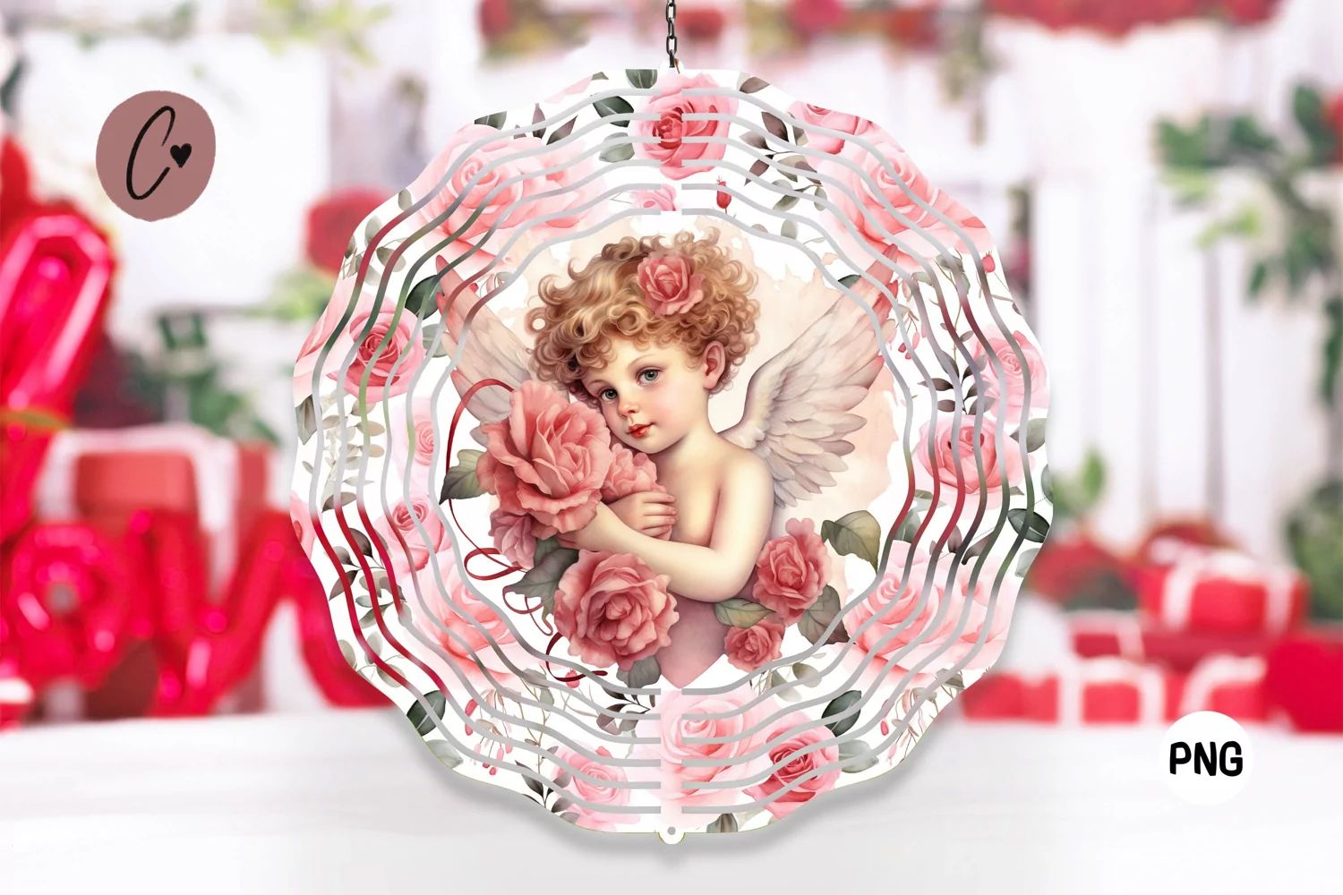 Valentines Cupid Wind Spinner | Valentine Sublimation product image 1
