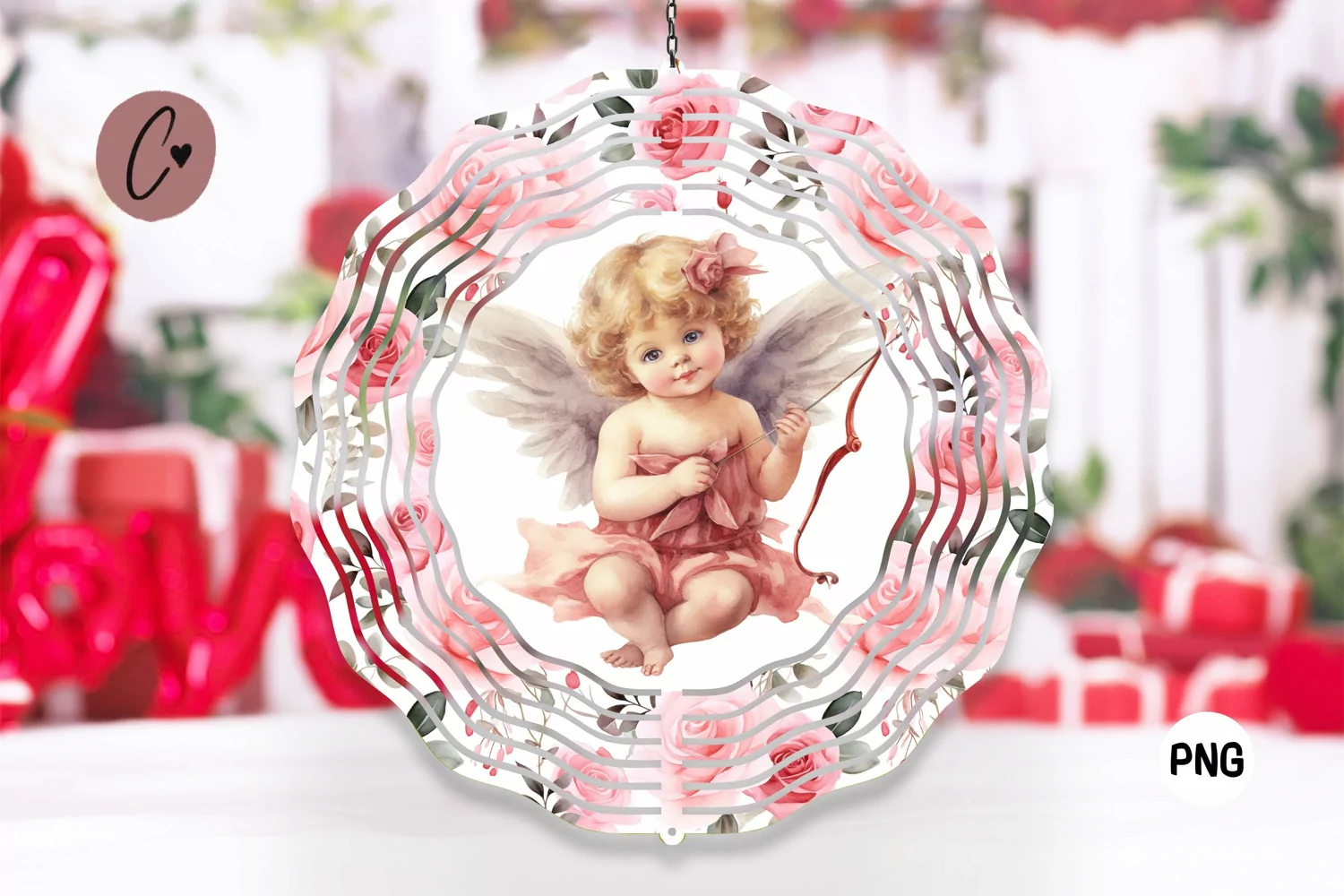 Valentines Cupid Wind Spinner | Valentine Sublimation product image 1