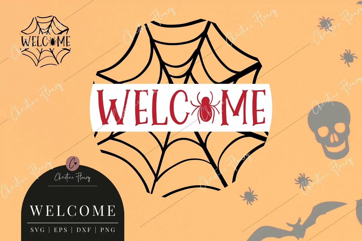 Halloween Welcome Round Sign SVG - Halloween SVG product image 1