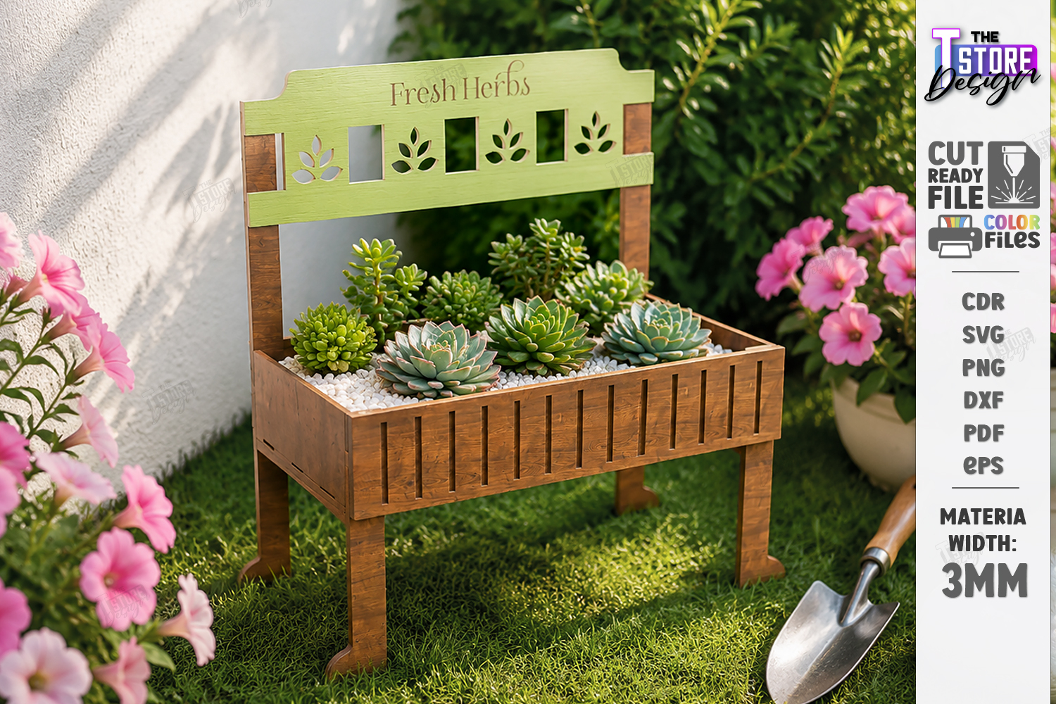 Mini Chair Planter Laser Cut | Succulent Flower Pot | Garden product image 1