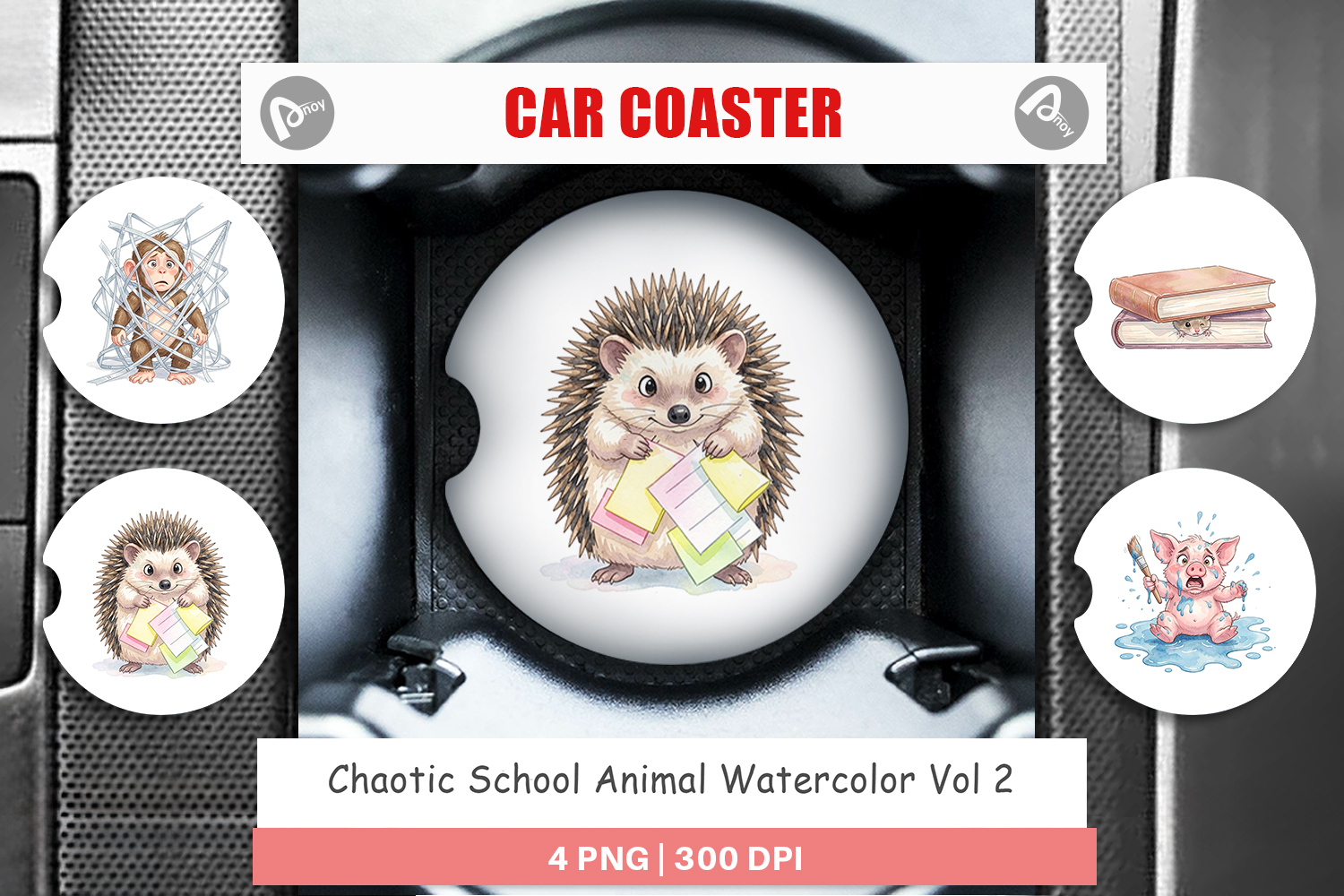 Chaotic School Animal Car Coaster product image 1