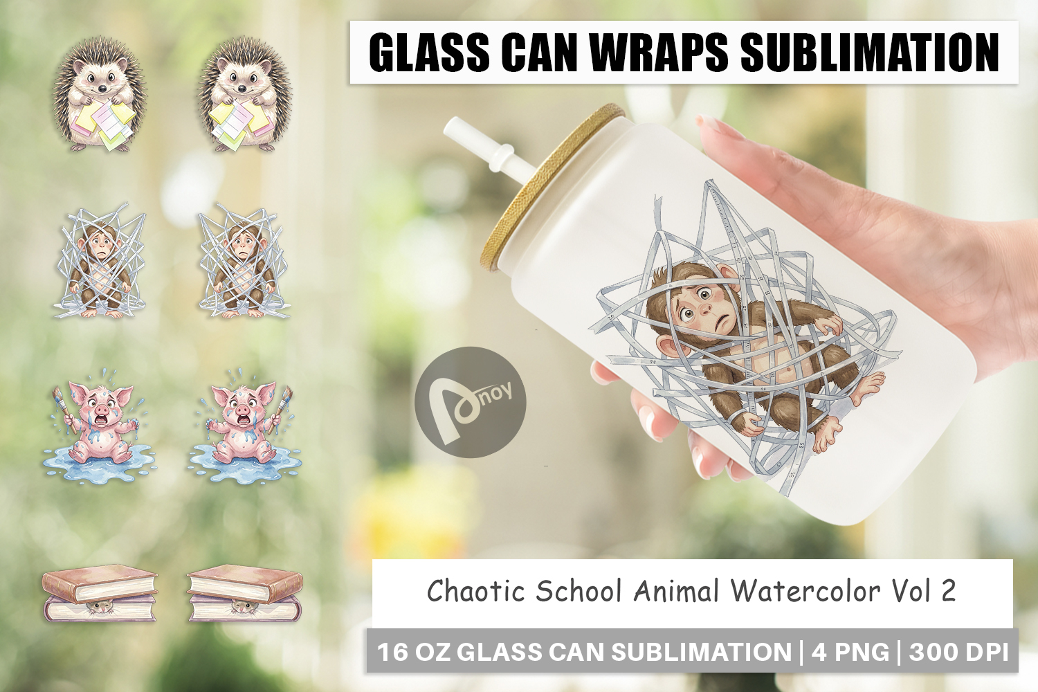 Chaotic School Animal Glass Can product image 1