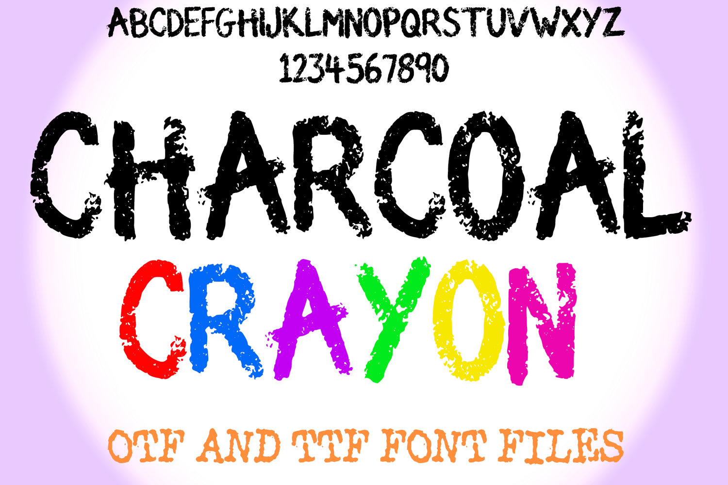 Charcoal Crayon Lettering ABC Text Font Alphabet OTF Type Illustration by Squeeb Creative