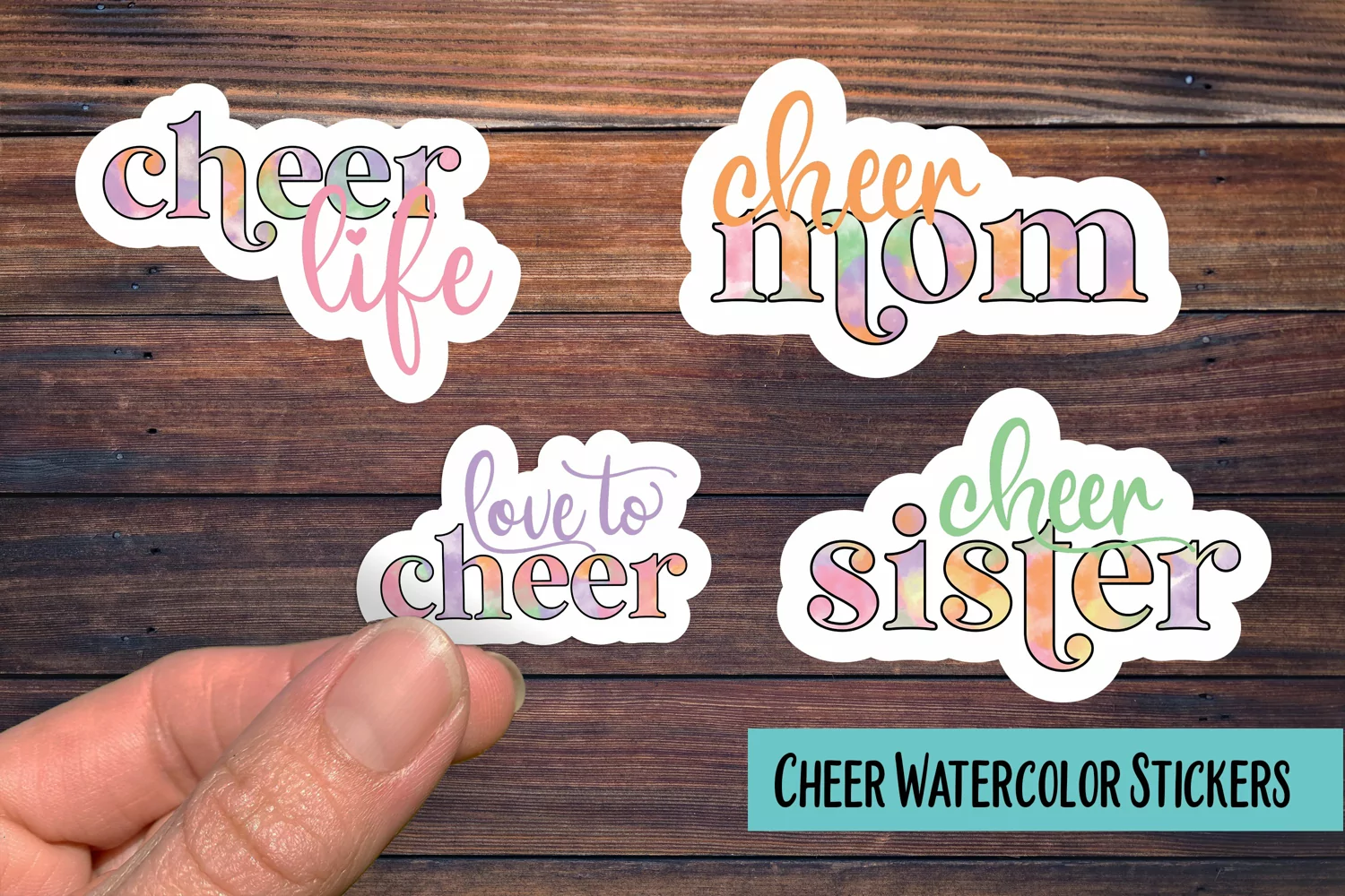 Watercolor Cheer PNG Sticker Pack product image 1