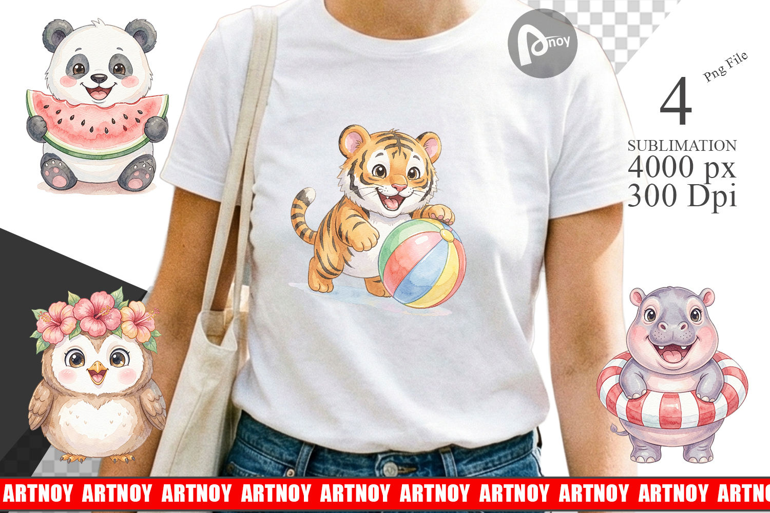 Cheerful Summer Animals Sublimation product image 1