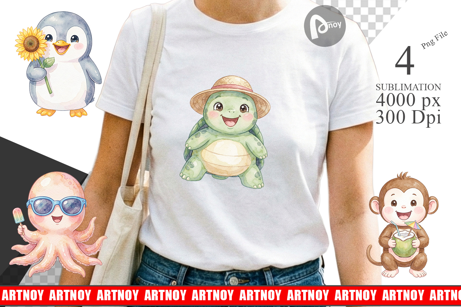 Cheerful Summer Animals Sublimation product image 1