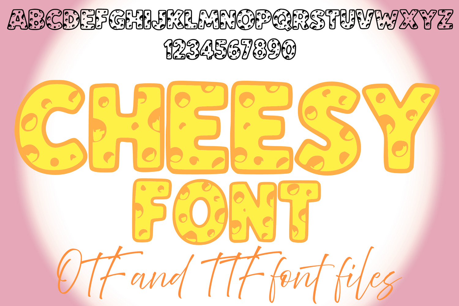 Cheesy Cheese Typeface Lettering ABC Text Font Food OTF product image 1