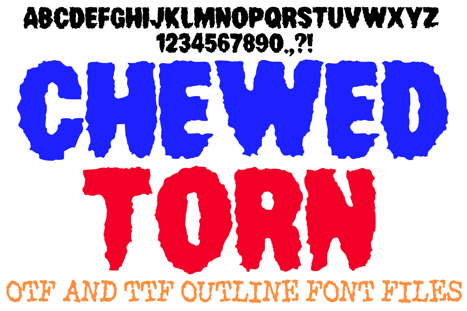 Chewed Torn Font Halloween Horror Typography Lettering ABC OTF by Squeeb Creative