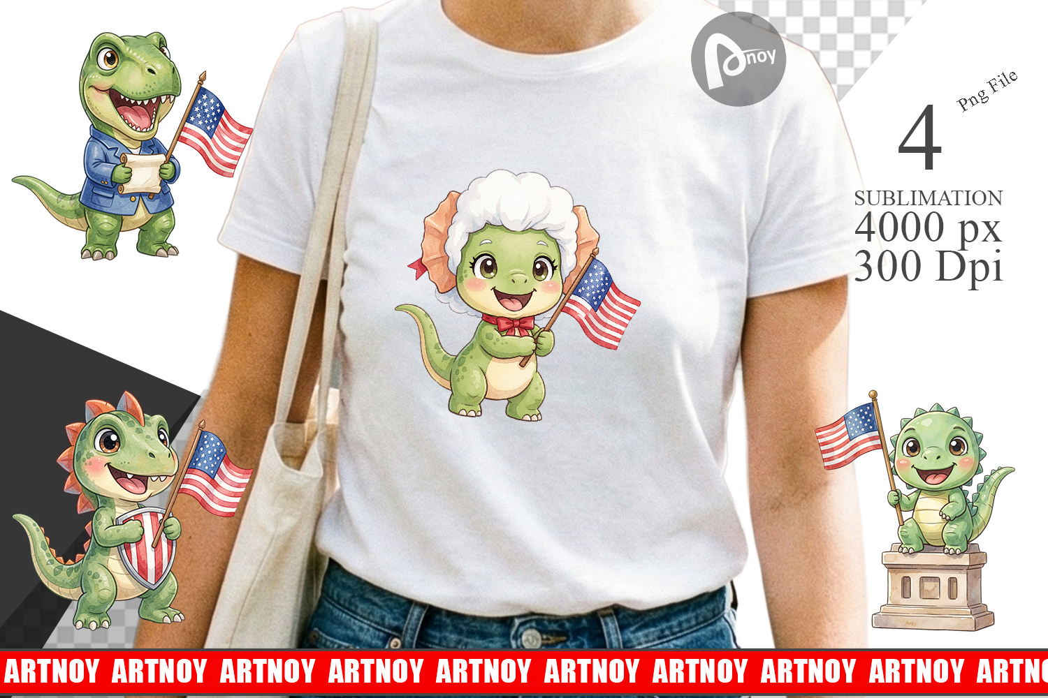 Chibi Founding Father Dino Sublimation product image 1