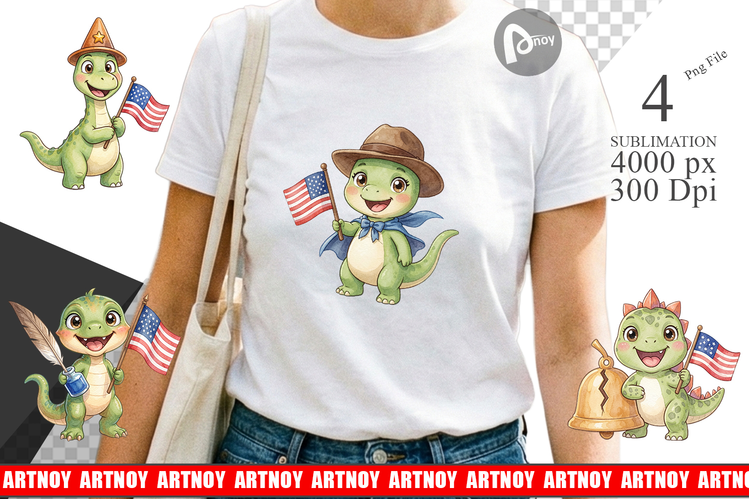 Chibi Founding Father Dino Sublimation product image 1
