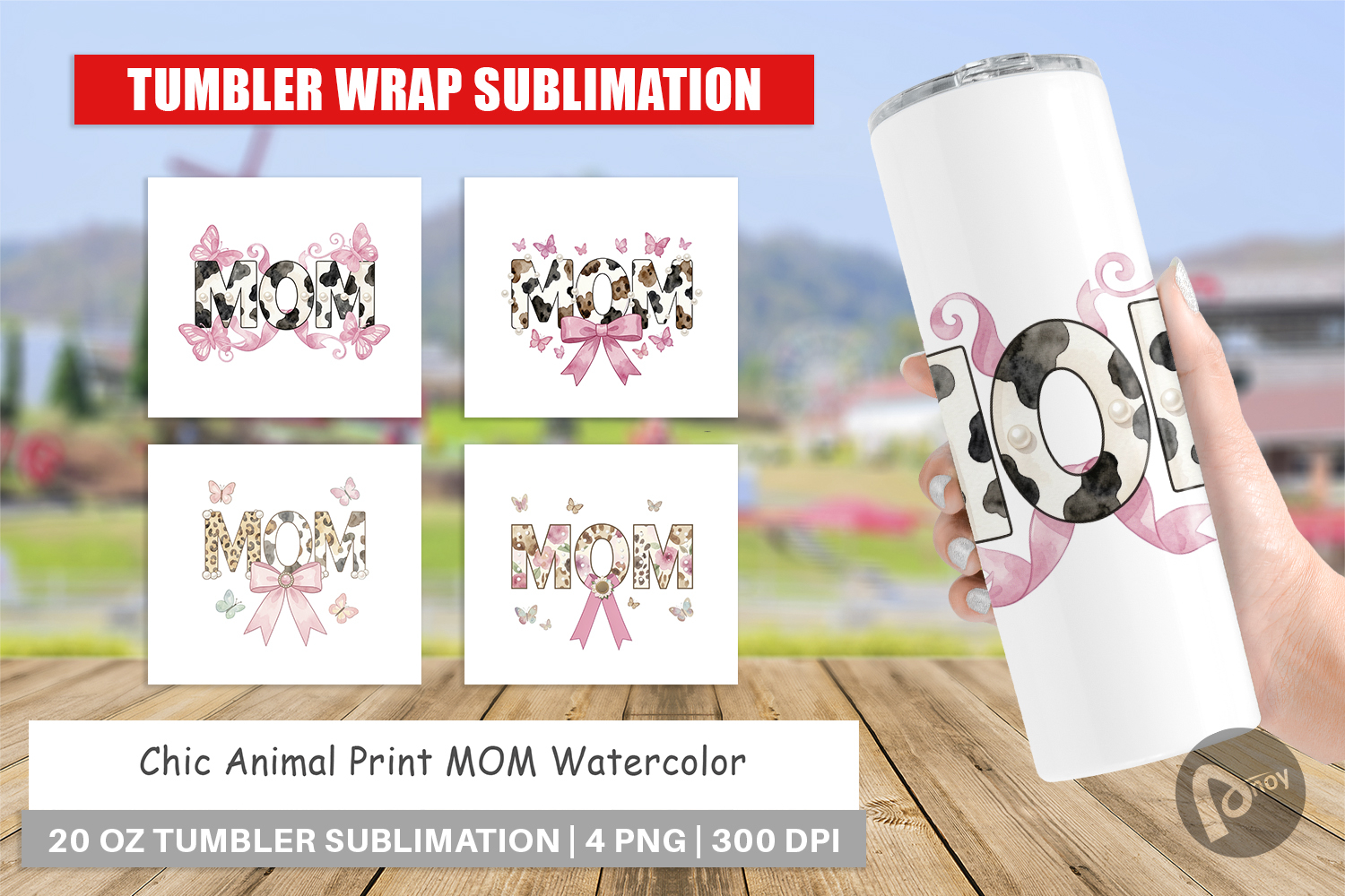 Chic Animal Print MOM Tumbler product image 1