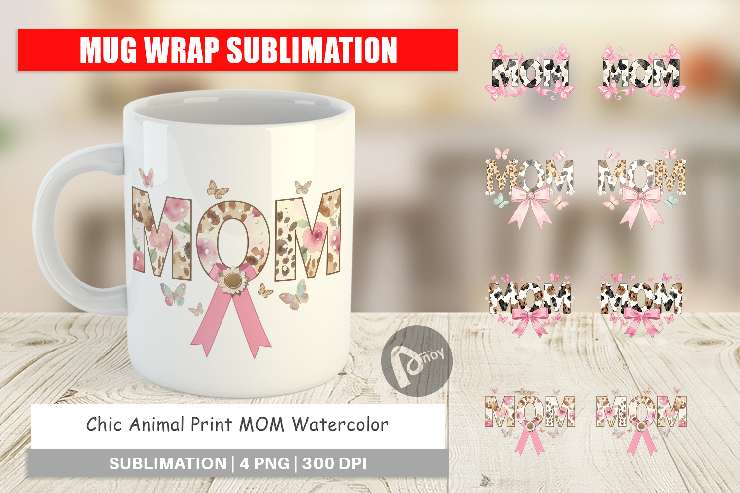 Chic Animal Print MOM Mug Wrap product image 1