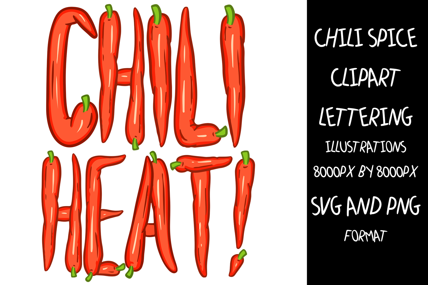Chili Heat ABC Font Typeface Spice Alphabet SVG PNG Illustration by Squeeb Creative