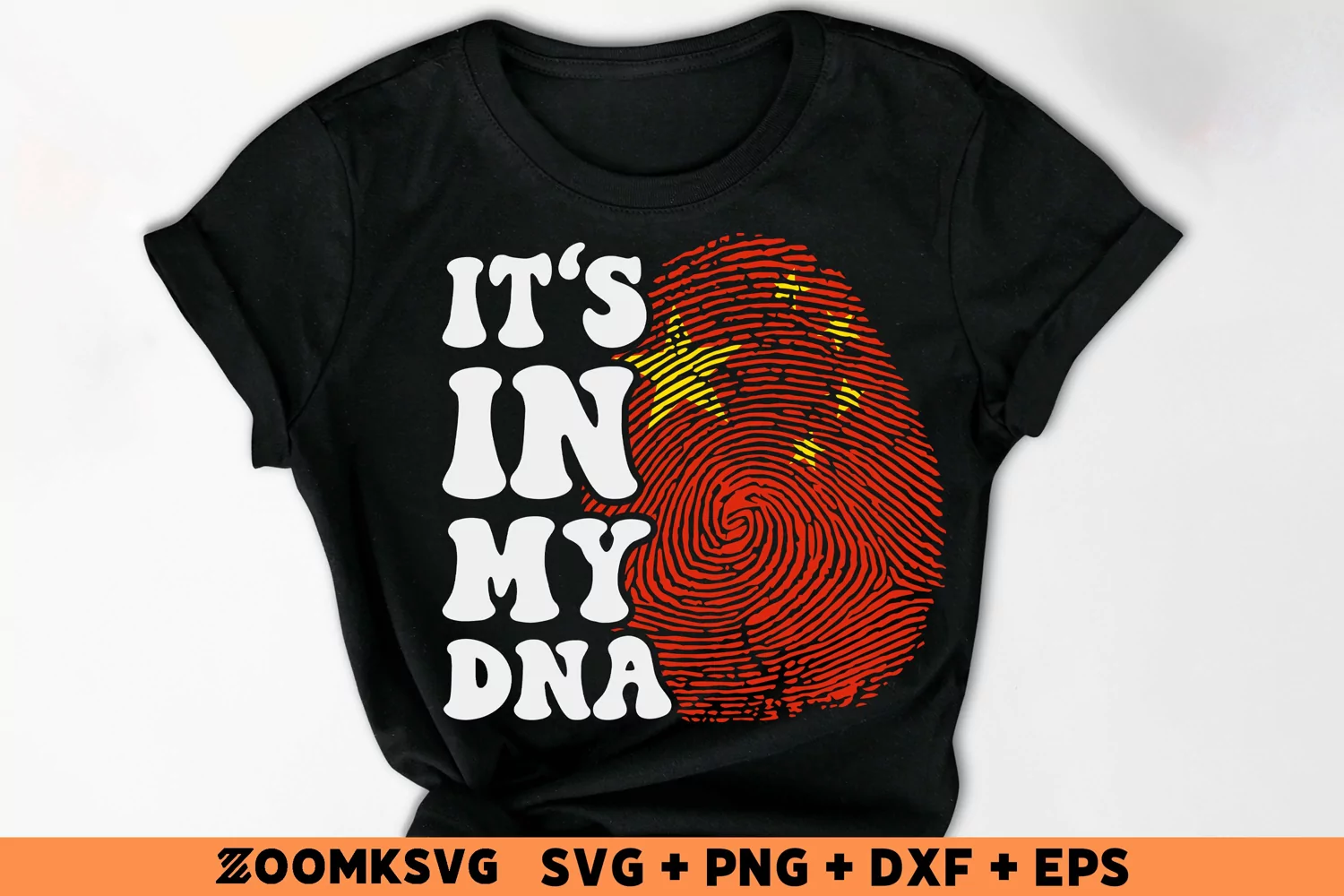 It's in my DNA China Flag Fingerprint Sublimation PNG, SVG product image 1