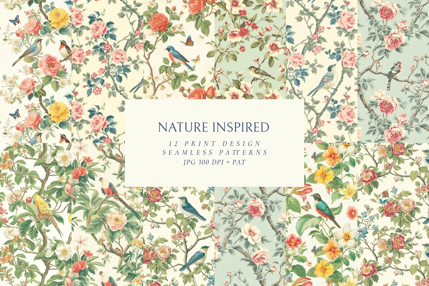 Chinoiseries Toile Seamless Patterns product image 1