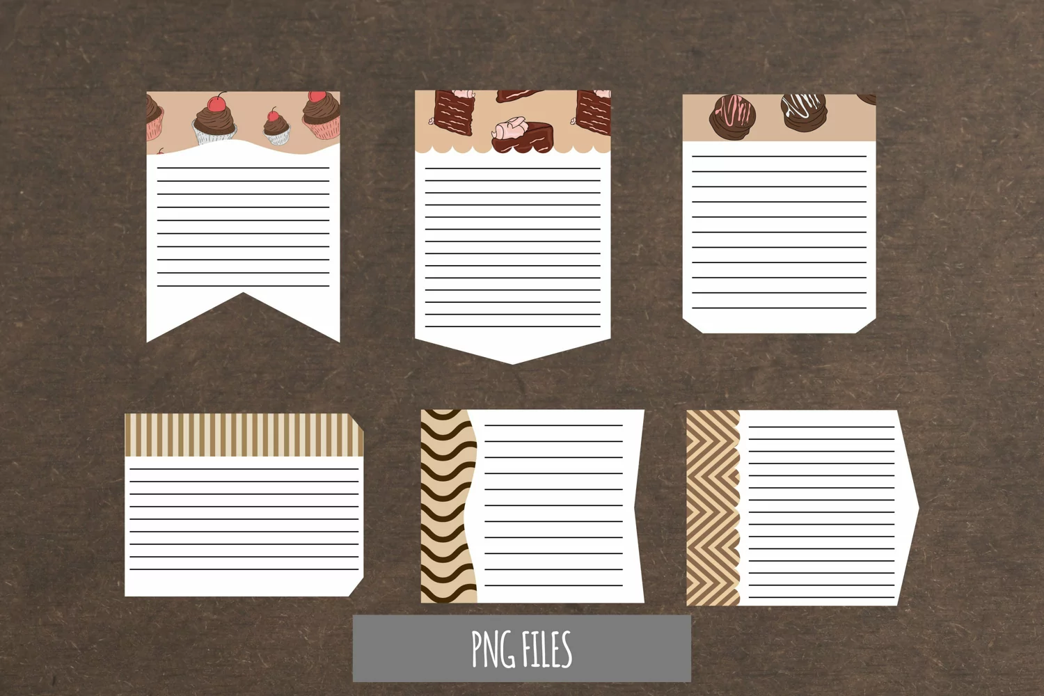 Chocolate Food with Vintage Seamless Shaped Journaling Page product image 1