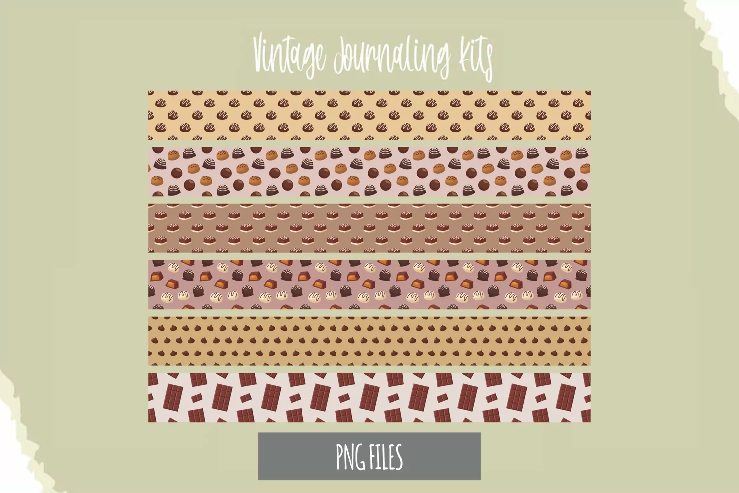 Chocolate Food with Vintage Color Seamless Pattern Stripe product image 1