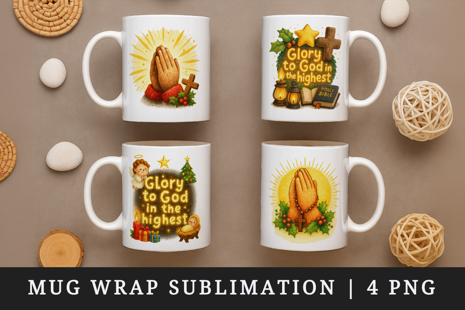 Christian faith mug wrap printable sublimation design product image 1