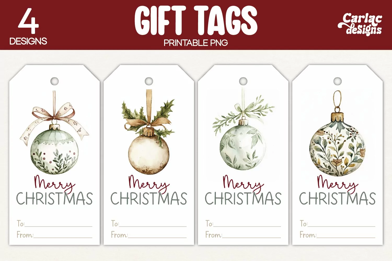 christmas bauble gift tag