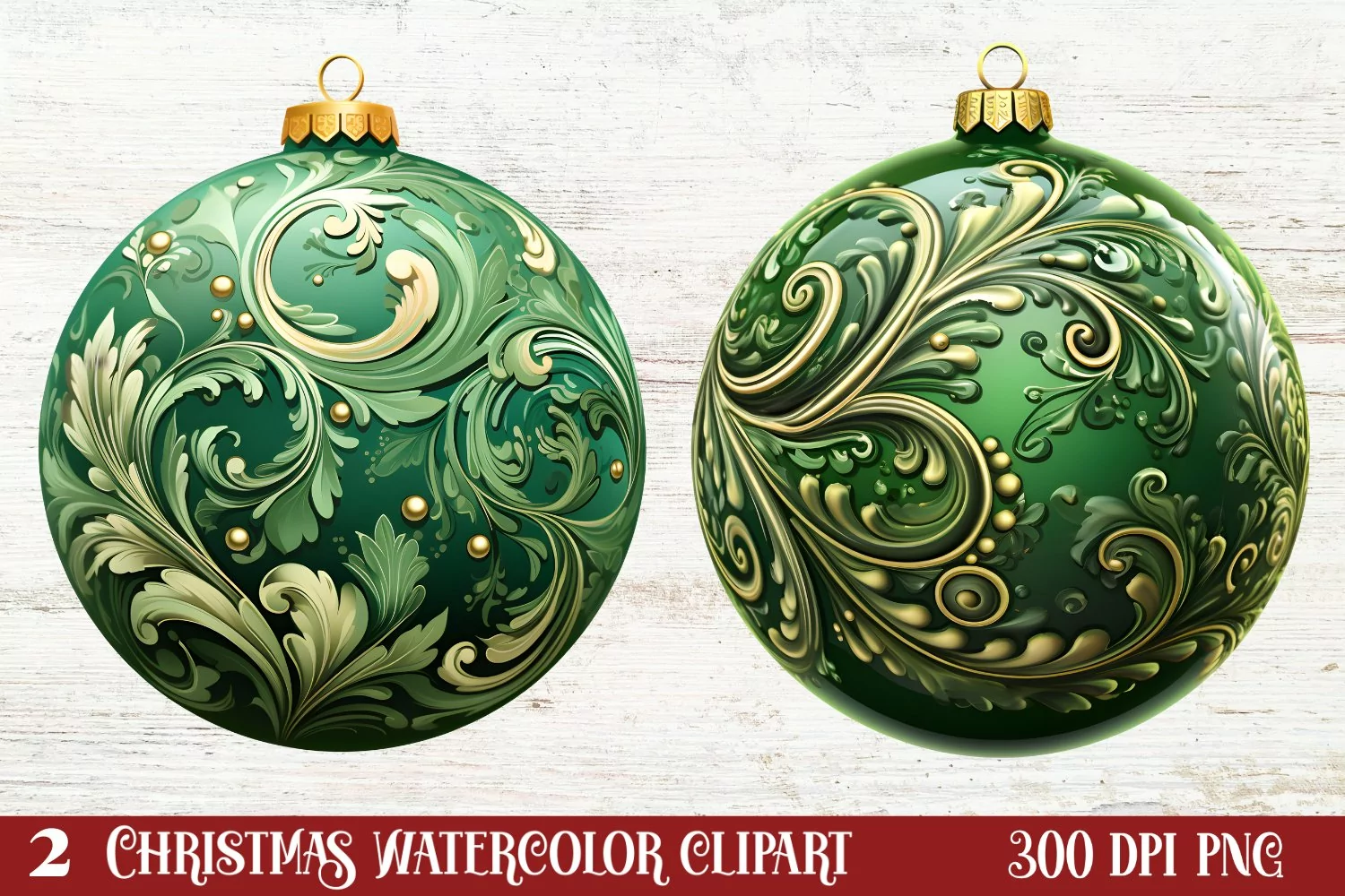Christmas Bauble Sublimation Clipart, Christmas Bauble product image 1