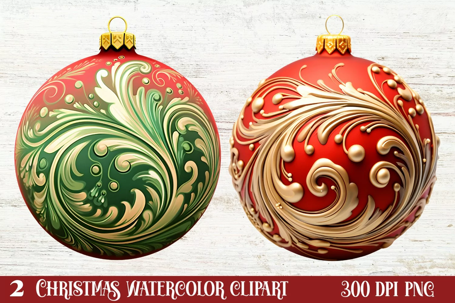 Christmas Bauble Sublimation Clipart, Christmas Bauble product image 1